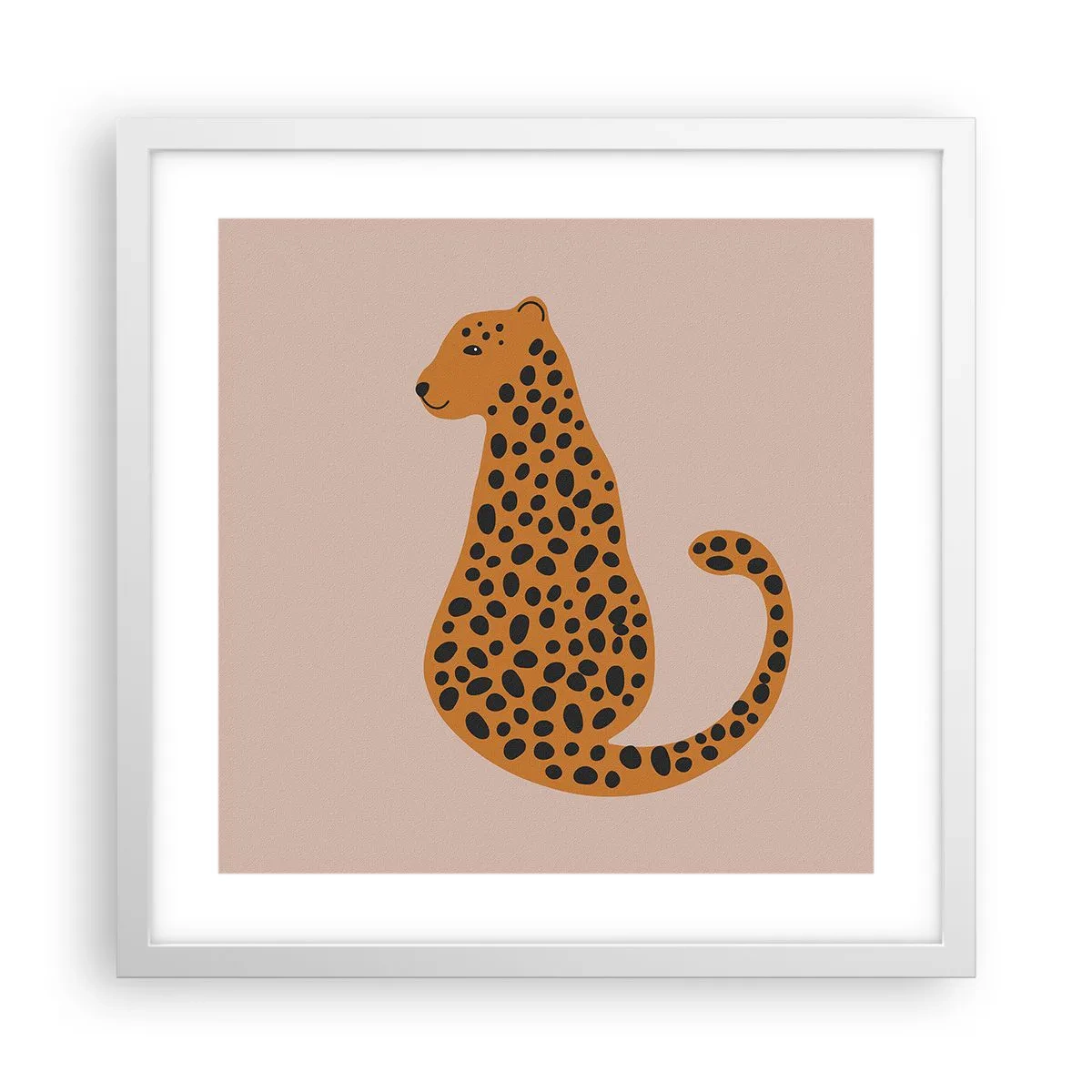 Plagát v bielom ráme - Leopardný vzor je v móde - 40x40 cm