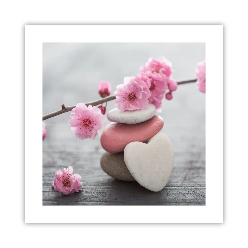 Plagát - Blaženosť s višňovým kvetom - 40x40 cm