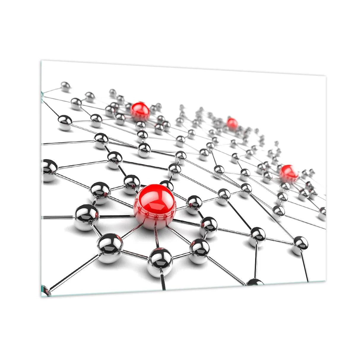 Obraz na skle - Strieborná sieť - 100x70 cm