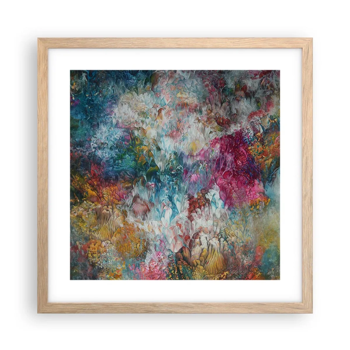 Plagát v ráme zo svetlého duba - V plnom rozkvete - 40x40 cm