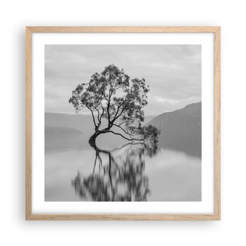 Plagát v ráme zo svetlého duba - Existuje taká krajina - 50x50 cm