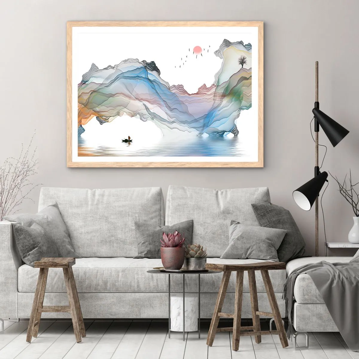 Plagát v ráme zo svetlého duba - Ku krištáľovým horám - 40x30 cm