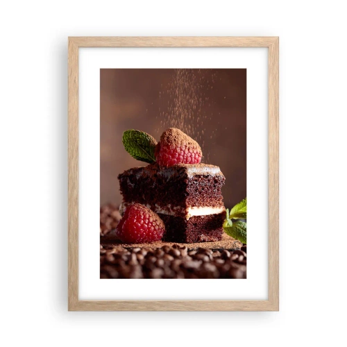 Plagát v ráme zo svetlého duba - Život je sladký - 30x40 cm