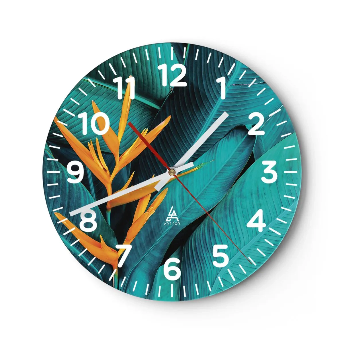 Nástenné hodiny - Rajský kvet - 40x40 cm