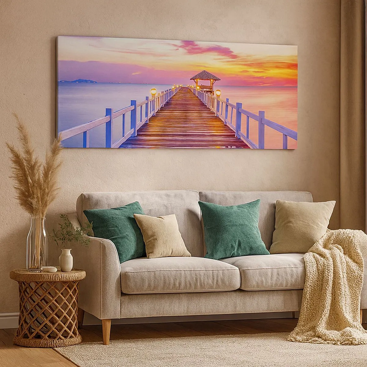 Obraz na plátne - Ľaliovo-zlaté ticho večera - 100x40 cm