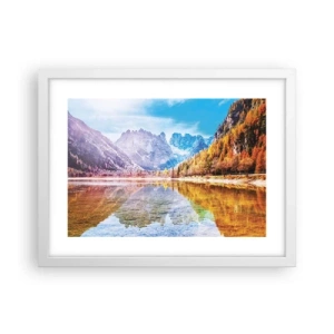 Plagát v bielom ráme - A v horách už je jeseň - 40x30 cm