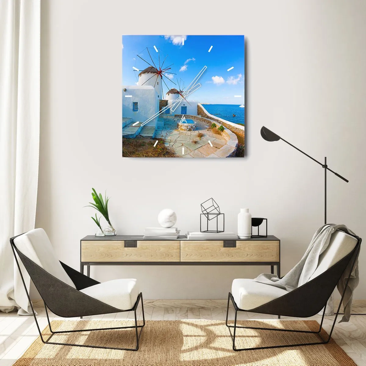 Nástenné hodiny - Modrý vietor od mora - 30x30 cm