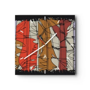 Nástenné hodiny - Spontánna kompozícia - 40x40 cm