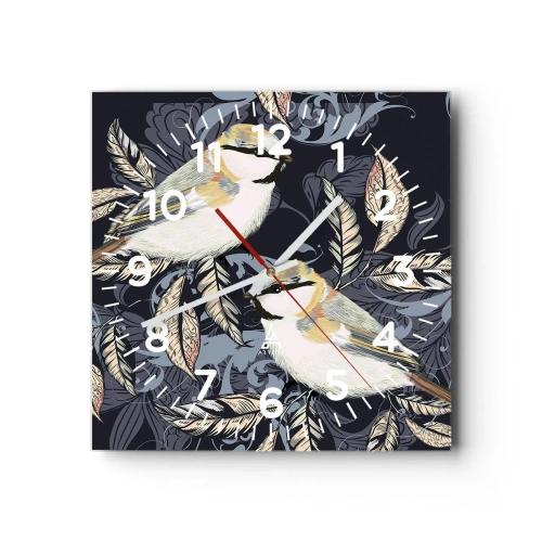 Nástenné hodiny - Žltomodrá pieseň - 40x40 cm