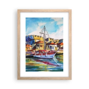 Plagát v ráme zo svetlého duba - Dúhové popoludnie - 30x40 cm