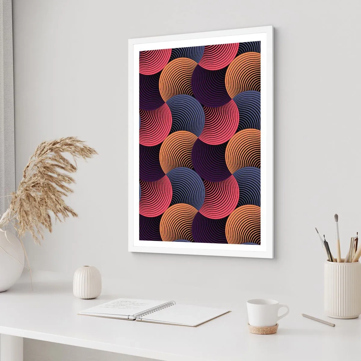 Plagát v bielom ráme - V kruhovom rytme - 61x91 cm