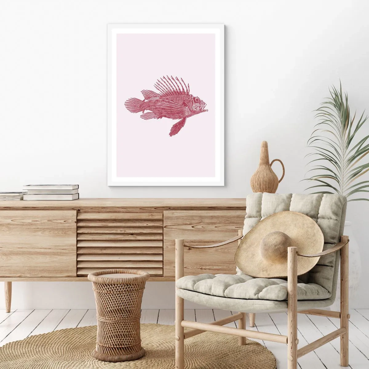 Plagát v bielom ráme - Obyvateľka exotických vôd - 61x91 cm