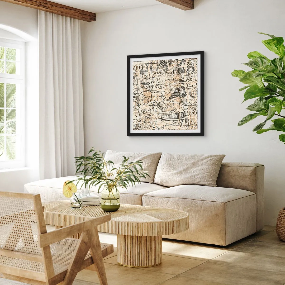 Plagát v čiernom ráme - Čaká na rozlúštenie - 60x60 cm