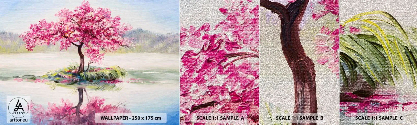 Vzorka fototapety Premium Sand - Sviatok jari - Kus, Strom, Krajina - 100x30 cm