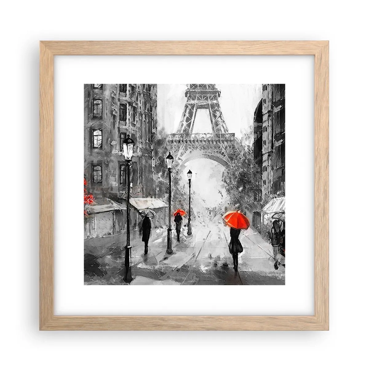 Plagát v ráme zo svetlého duba - Všetky cesty vedú k nej - 30x30 cm