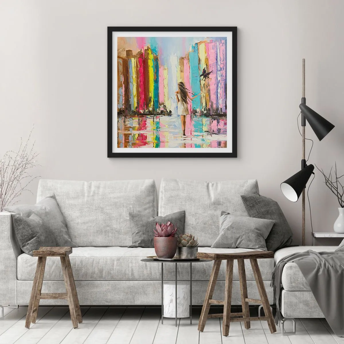 Plagát v čiernom ráme - Poď so mnou - 40x40 cm