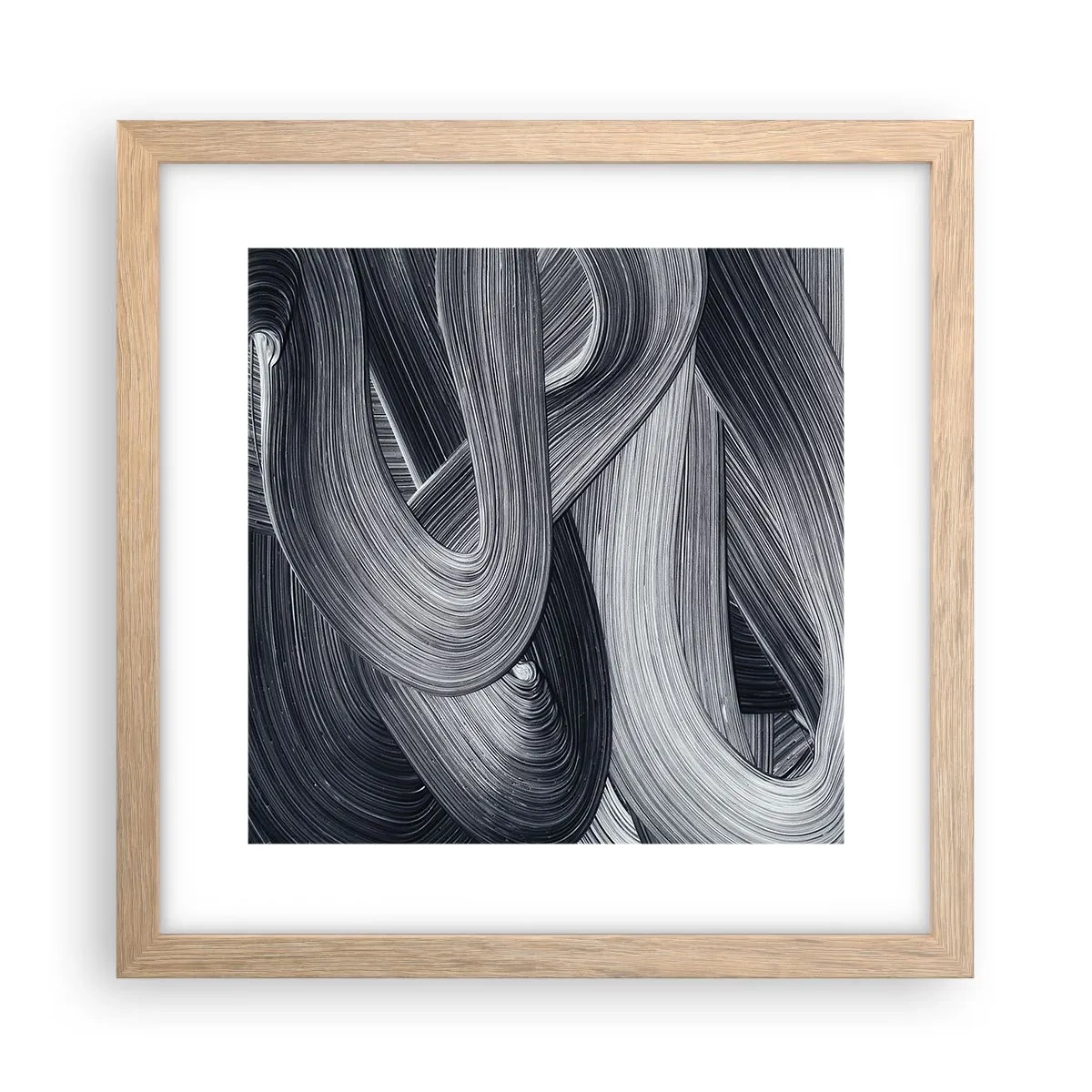 Plagát v ráme zo svetlého duba - Plynulosť reality - 30x30 cm