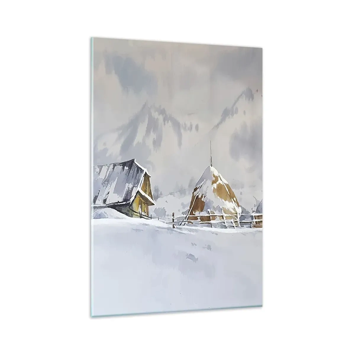 Obraz na skle - V zasneženom údolí - 80x120 cm