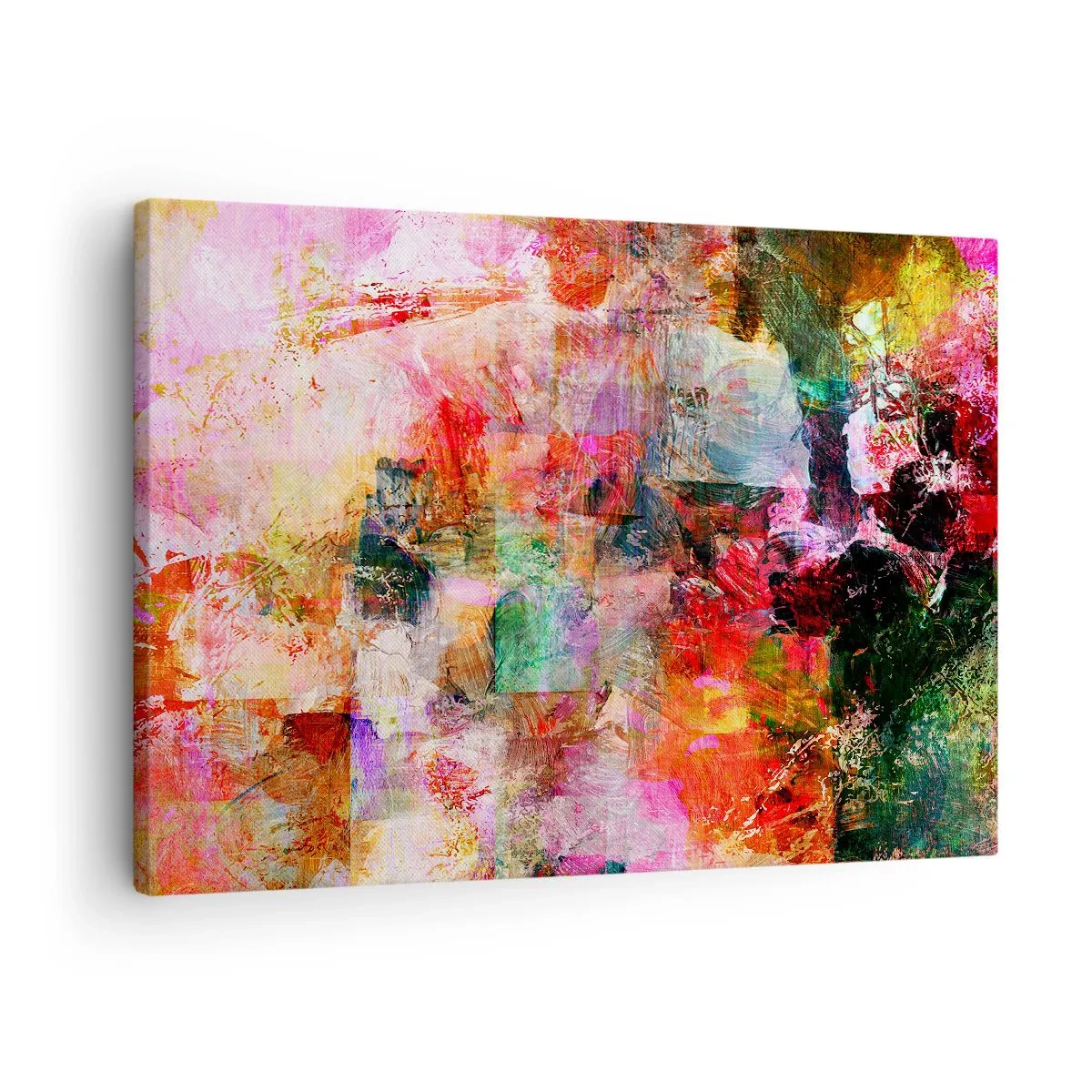 Obraz na plátne - Abstraktná kompozícia s dominantnými ružovými a červenými tónmi. - 70x50cm - Cesta ružovú - Moderná nástenná dekorácia do obývacej izby a spálne ARTTOR
