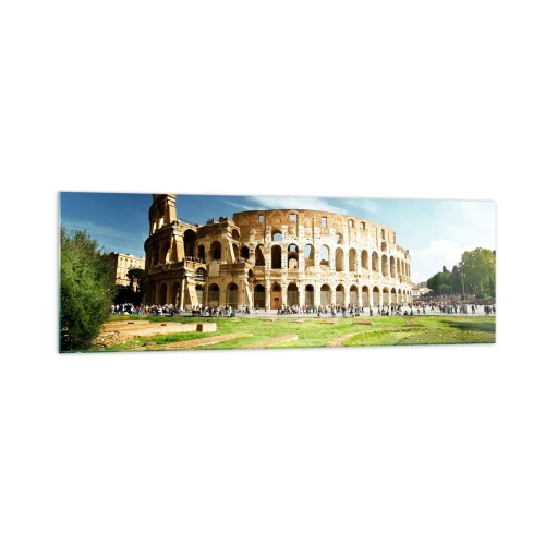 Obraz na skle - Ešte je počuť hrkanie zbraní - 160x50 cm