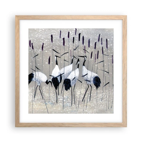 Plagát v ráme zo svetlého duba - Medzi svojimi - 40x40 cm