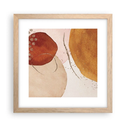 Plagát v ráme zo svetlého duba - Zaoblenie a pohyb - 30x30 cm