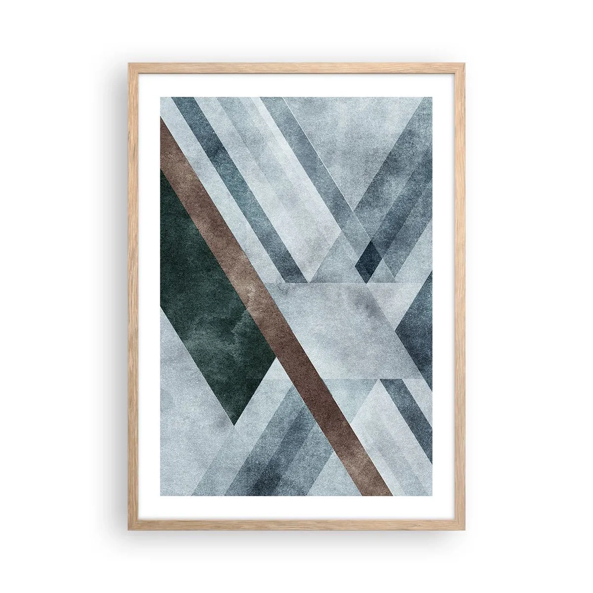 Plagát v ráme zo svetlého duba - Sofistikovaná elegancia geometrie - 50x70 cm