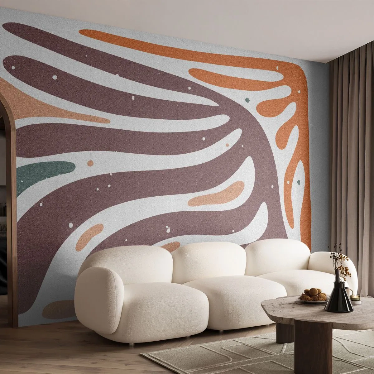 Fototapeta Premium Sand - Organická a radiálna kompozícia - Boho, Minimalizmus, Kus - 250x175 cm