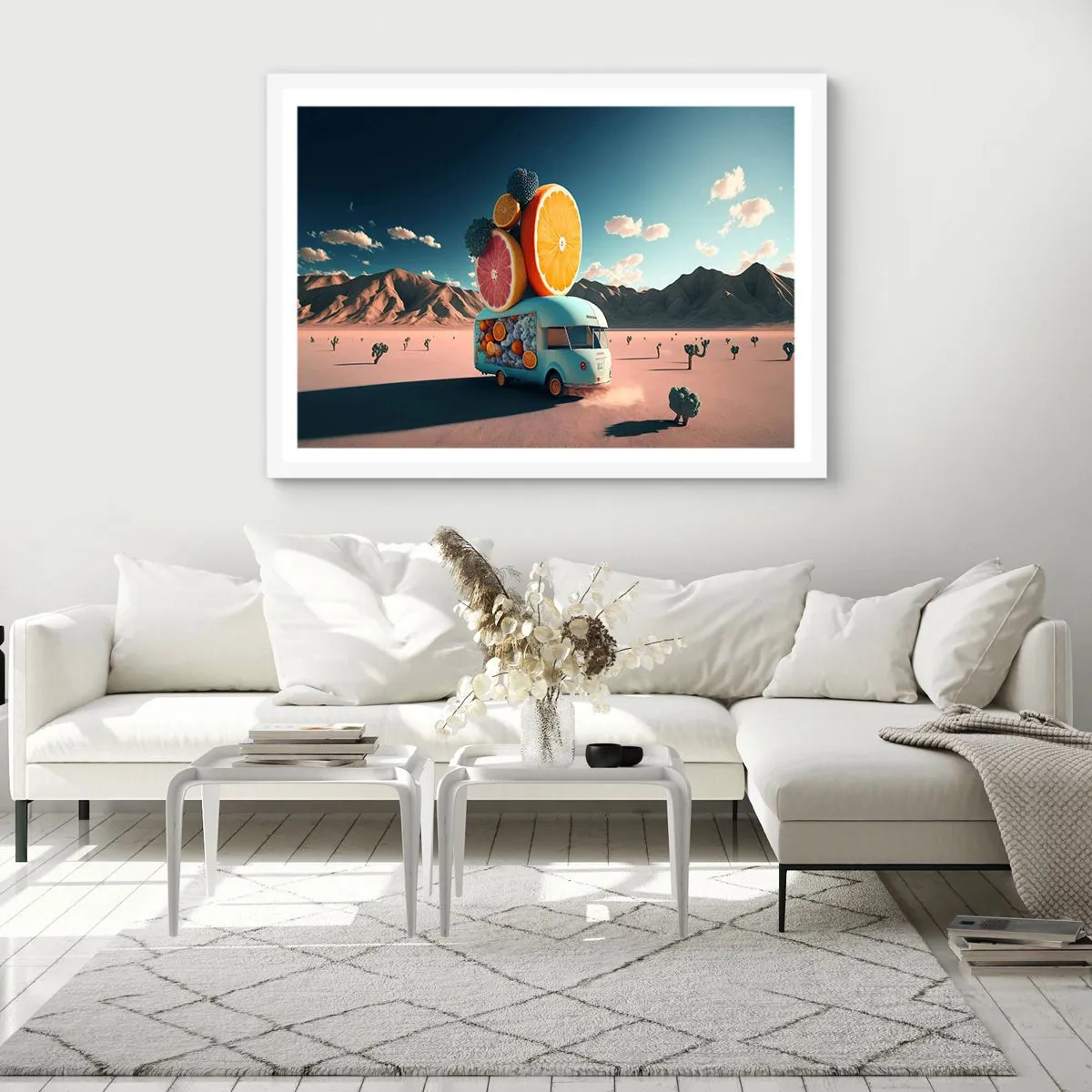 Plagát v bielom ráme - Chuť prázdnin - 91x61 cm