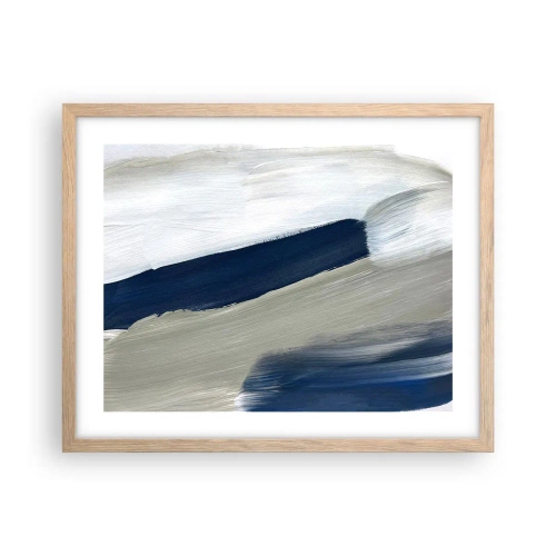 Plagát v ráme zo svetlého duba - Stretnutie s bielou - 50x40 cm