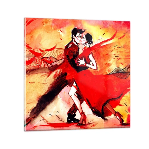 Obraz na skle - Purpurový rytmus náruživosti - 70x70 cm