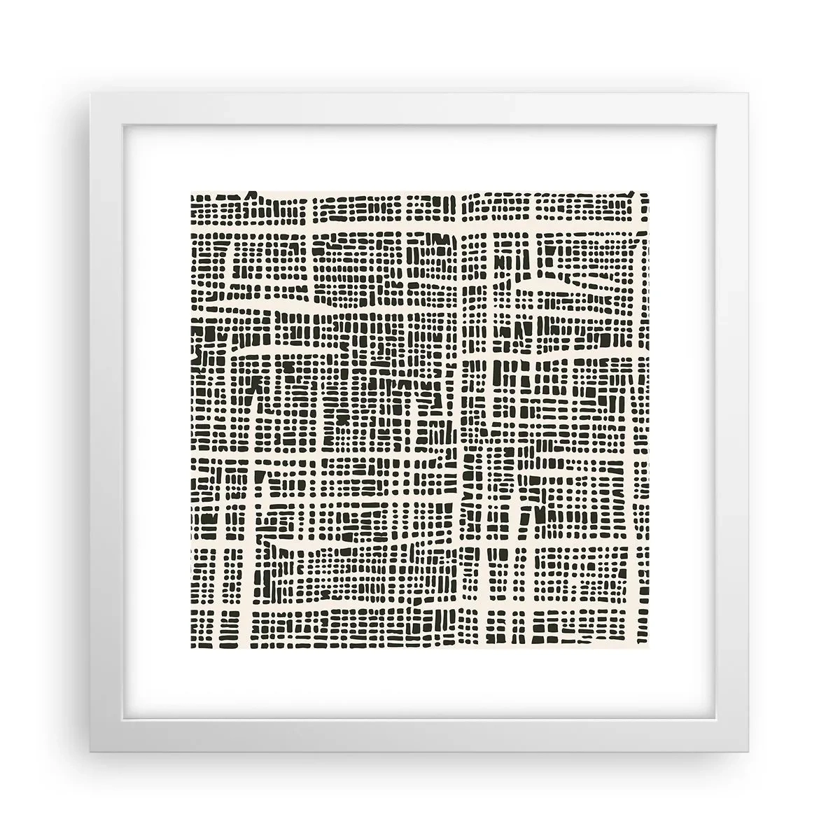 Plagát v bielom ráme - Tkaná kompozícia - 30x30 cm