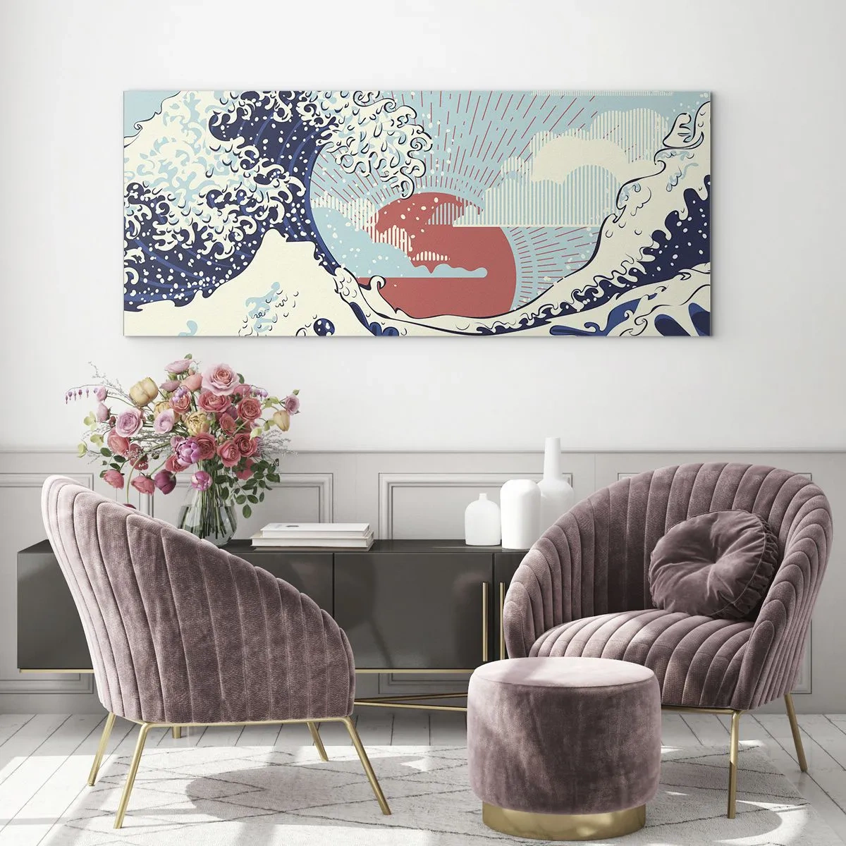 Obraz na skle - Z japonských inšpirácií - 100x40 cm