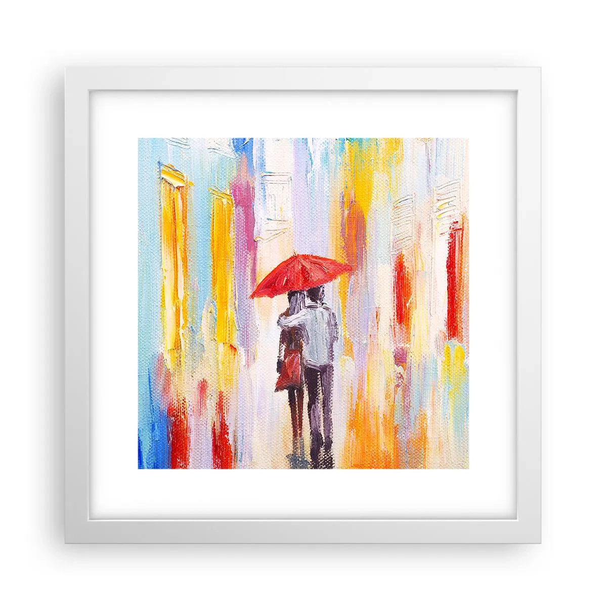 Plagát v bielom ráme - Nech prší ďalej - 30x30 cm