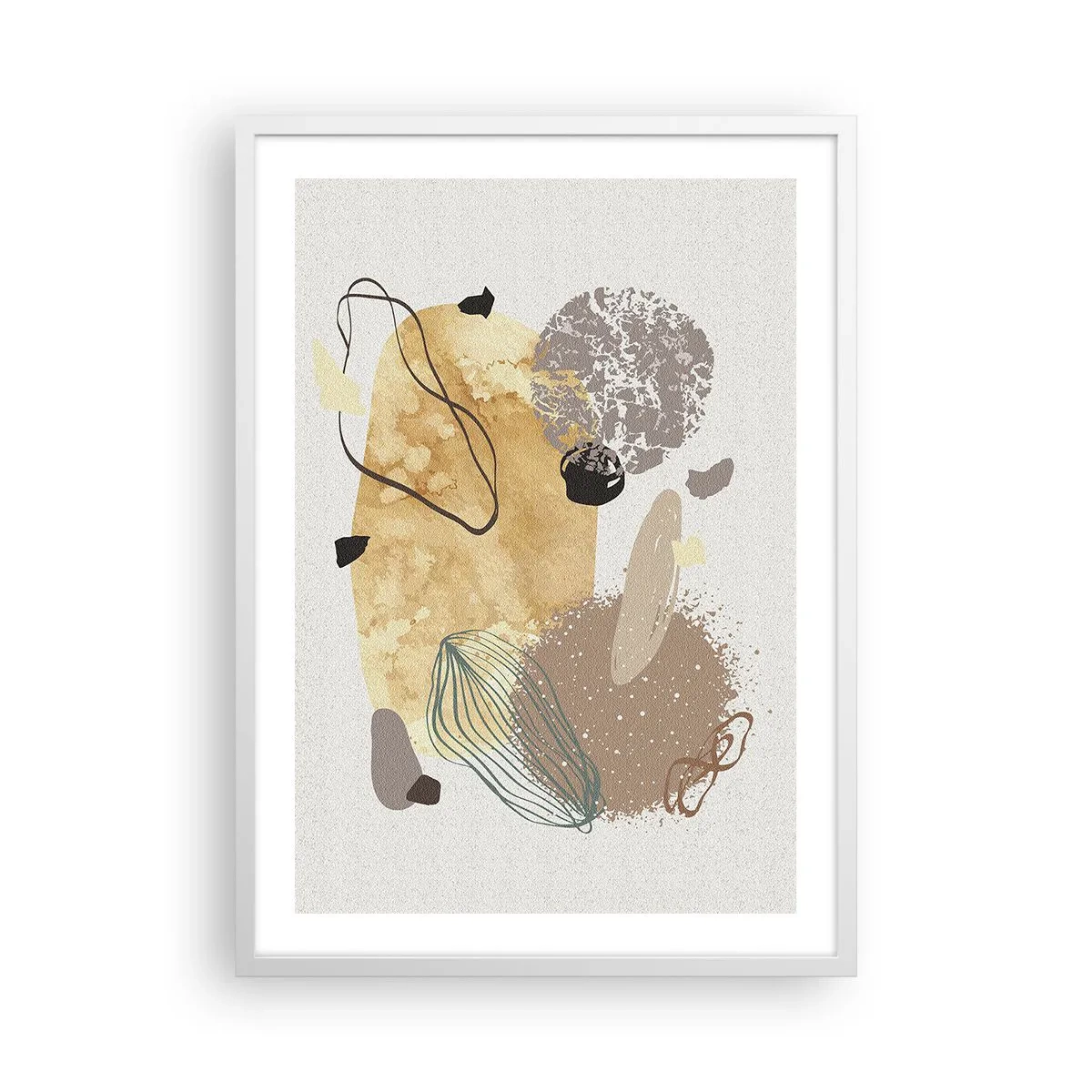 Plagát v bielom ráme - Abstraktná slivka - 50x70 cm