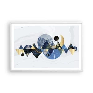 Plagát v bielom ráme - Geometrická krajina - 91x61 cm