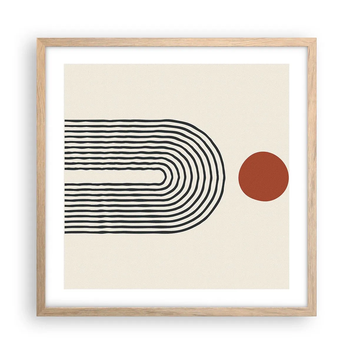 Plagát v ráme zo svetlého duba - Magnetizmus tvarov a farieb - 50x50 cm