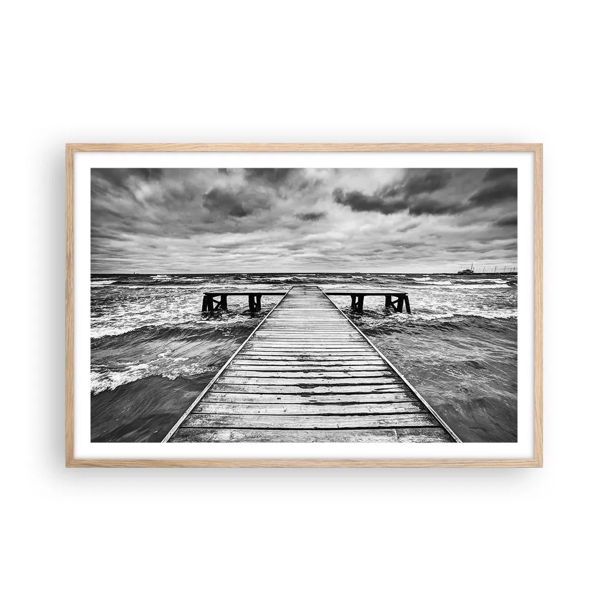 Plagát v ráme zo svetlého duba - Čakám na vietor, čo rozfúka… - 91x61 cm