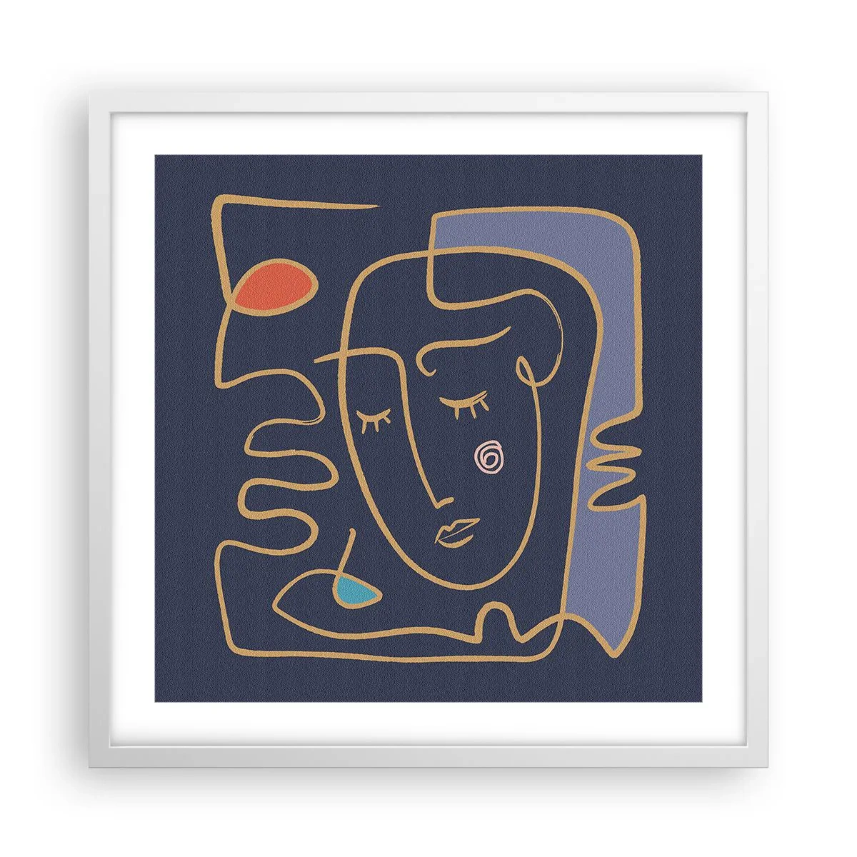 Plagát v bielom ráme - V zádumčivosti - 50x50 cm