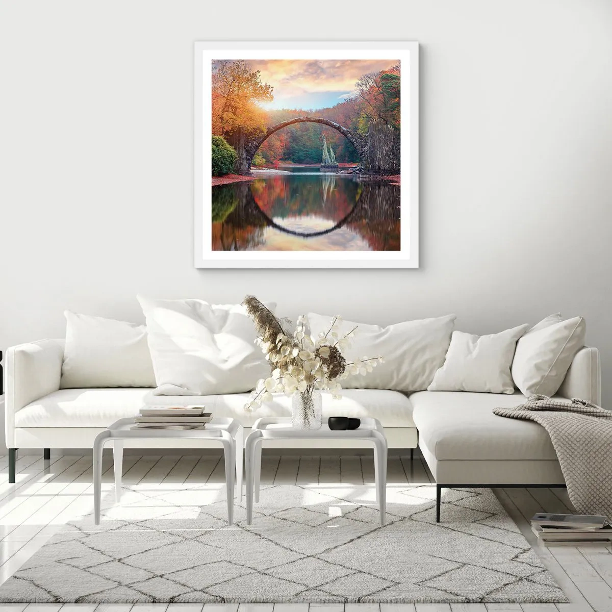 Plagát v bielom ráme - Za zrkadlom - 60x60 cm