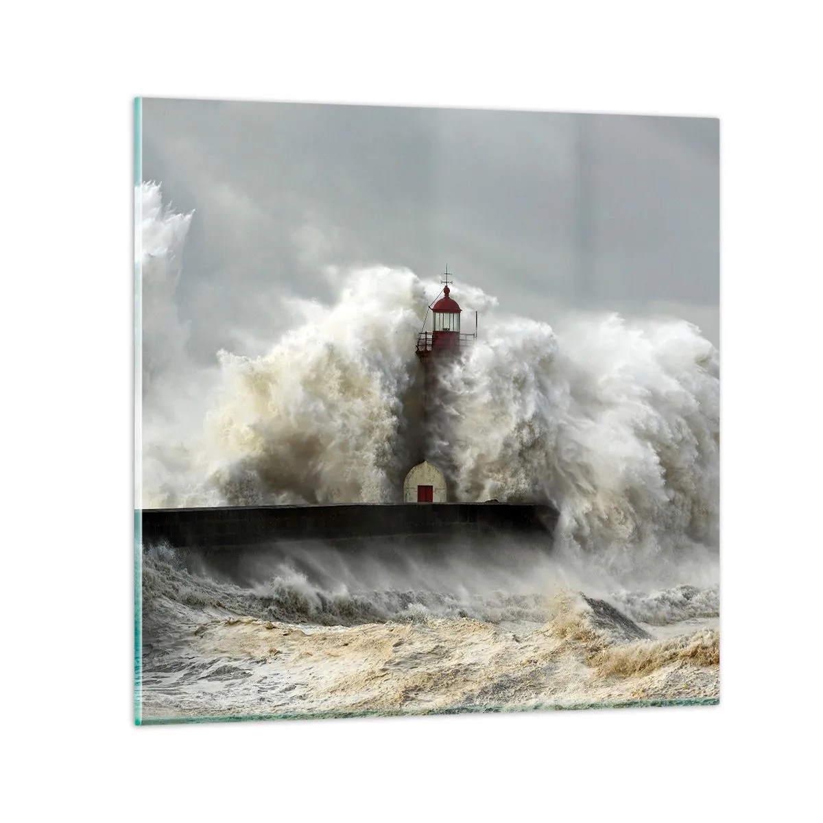 Obraz na skle - Hnev oceánu - 70x70 cm