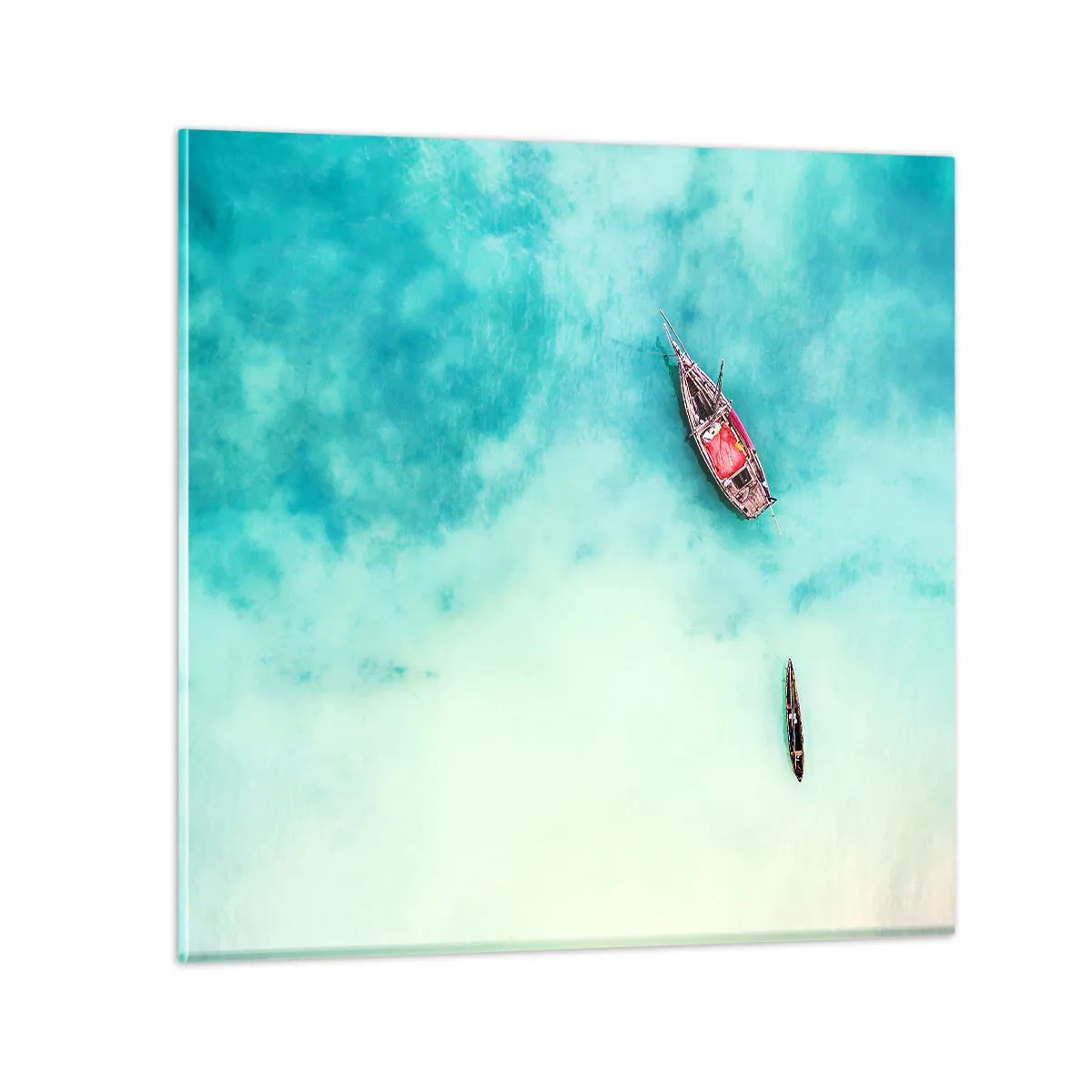 Obraz na skle - Pretože na plážach Zanzibaru, keď je prebytok vody… - 70x70 cm