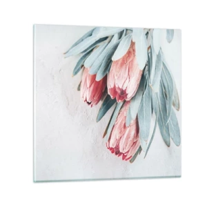 Obraz na skle - Zahanbené svojou vlastnou krásou - 70x70 cm