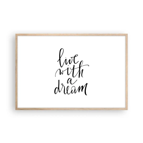 Plagát v ráme zo svetlého duba - Of course - 91x61 cm