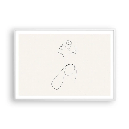 Plagát v bielom ráme - Zamotaná v snoch - 100x70 cm