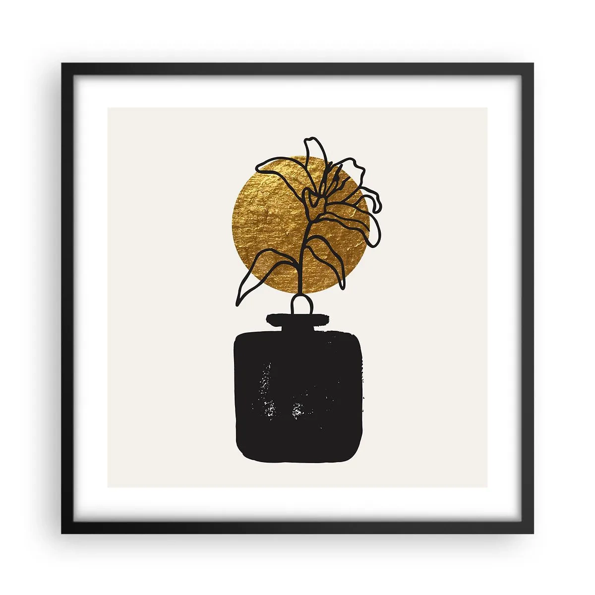 Plagát v čiernom ráme - Krása, ktorá má cenu zlata - 50x50 cm