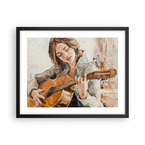 Plagát v čiernom ráme - Koncert pre gitaru a dievčenské srdce - 50x40 cm