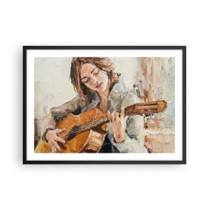 Plagát v čiernom ráme - Koncert pre gitaru a dievčenské srdce - 70x50 cm