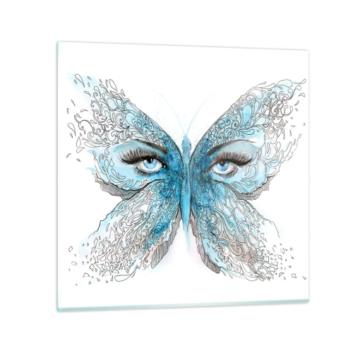 Obraz na skle - Sýkorka modrinka eros - 50x50 cm