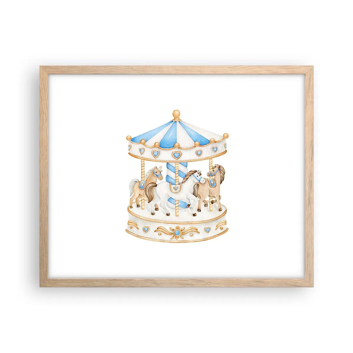 Plagát v ráme zo svetlého duba - Sladké detstvo - 50x40 cm